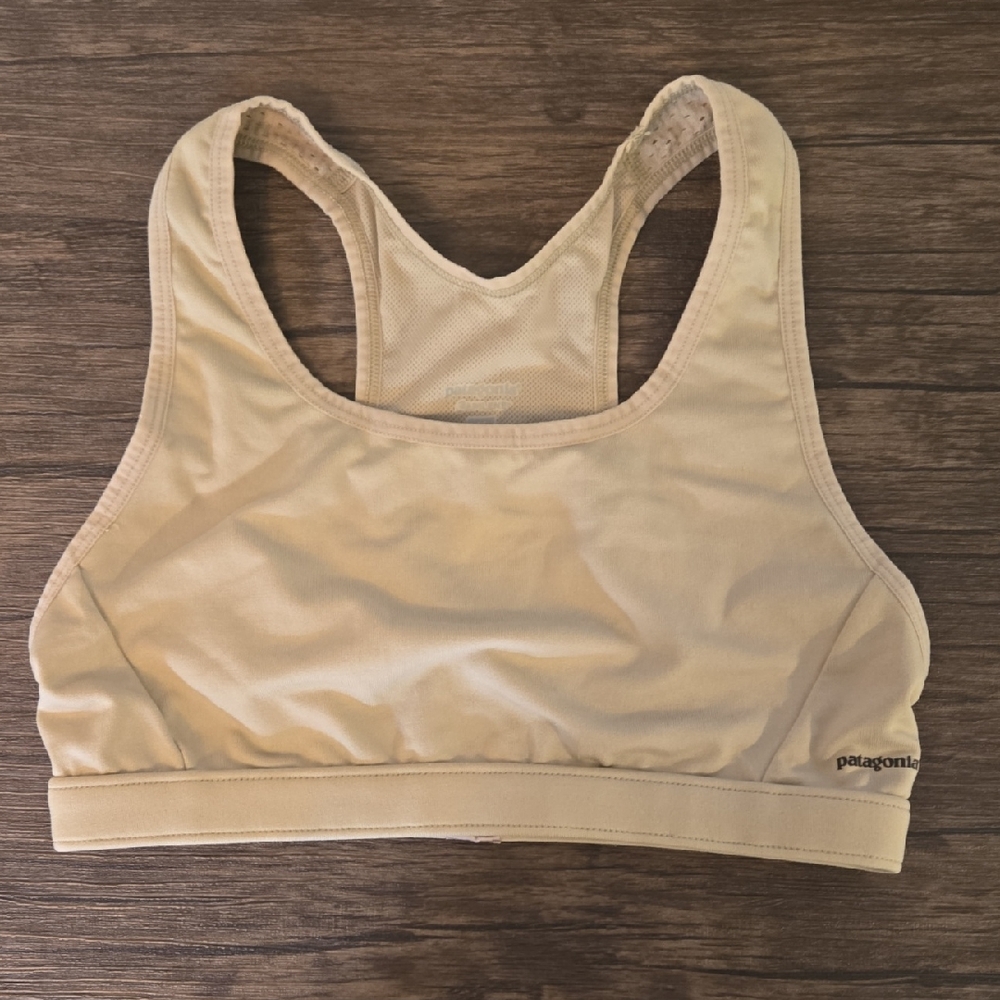 Patagonia Tan Sports Bra Seamless Comfort Moisture-Wicking
